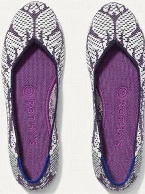 Rothy's RARE Wisteria Purple & White Women's Flats - 7